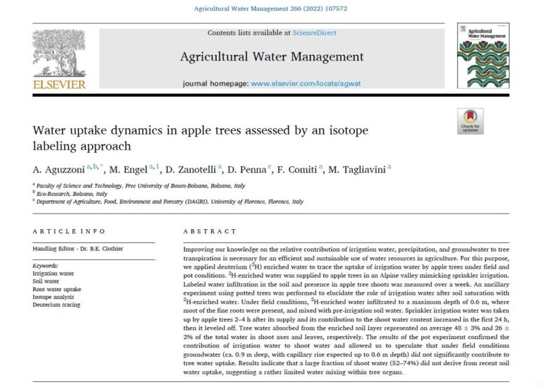 Isotope labeling, a tool to quantify the water uptake by trees